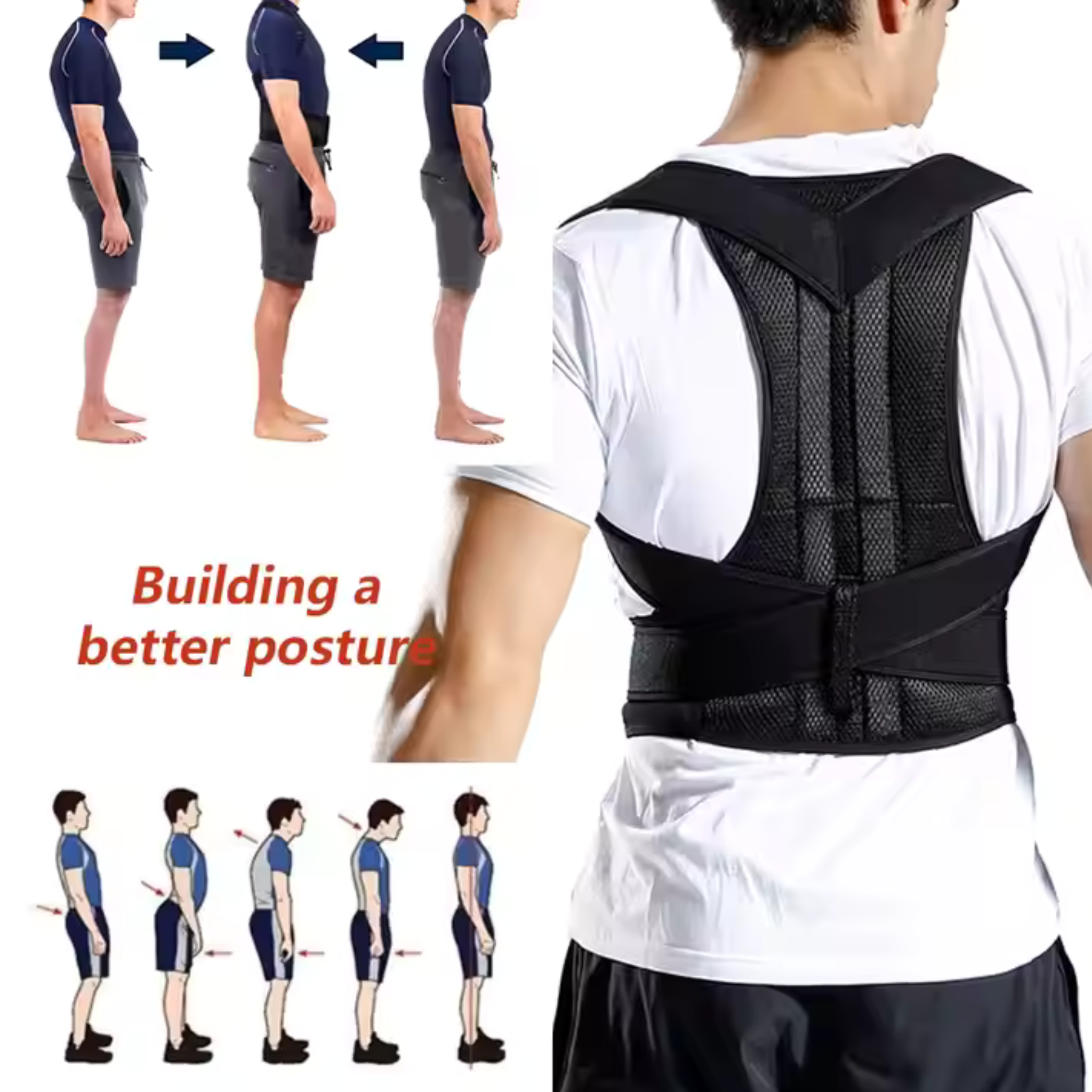 Back Brace for Lower Back Pain Relief – Adjustable Posture Corrector & Lumbar Support Belt for Men & Women | Relieves Back Pain, Improves Posture & Spine Alignment